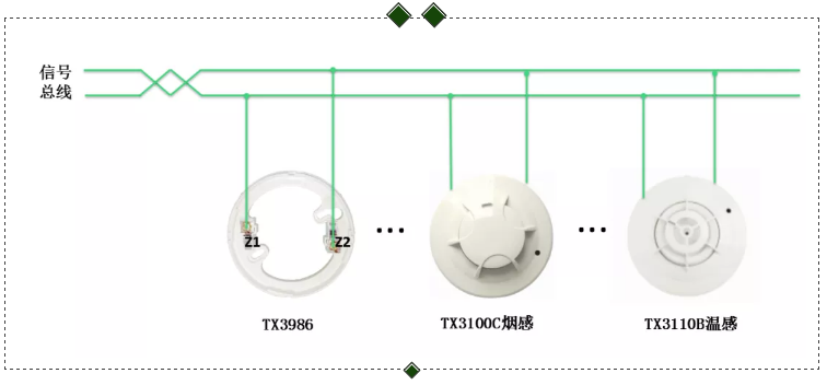 TX3100C點(diǎn)型光電感煙火災(zāi)探測(cè)器、TX3110B點(diǎn)型光電感溫火災(zāi)探測(cè)器接線圖